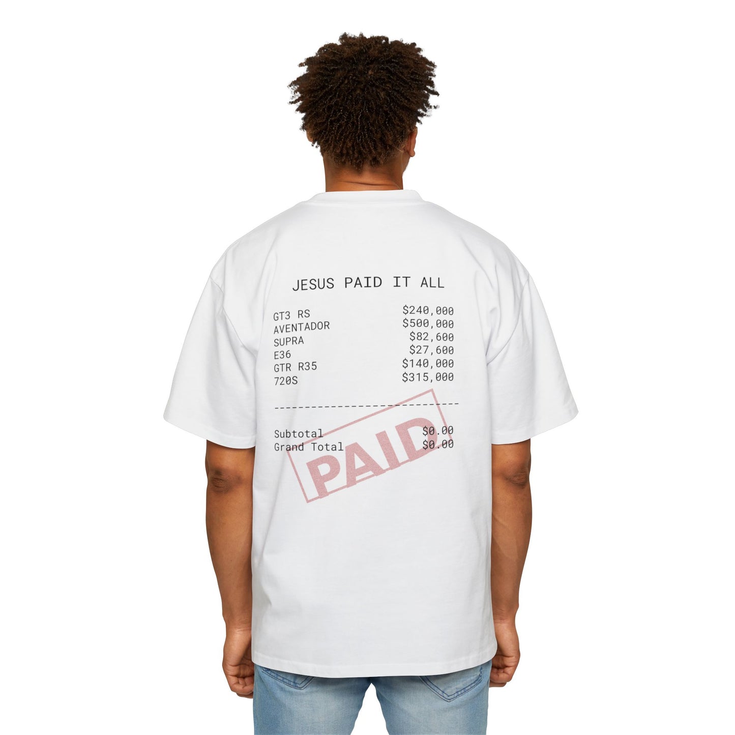 Men's  "Jesus paid it all" Oversized Tee